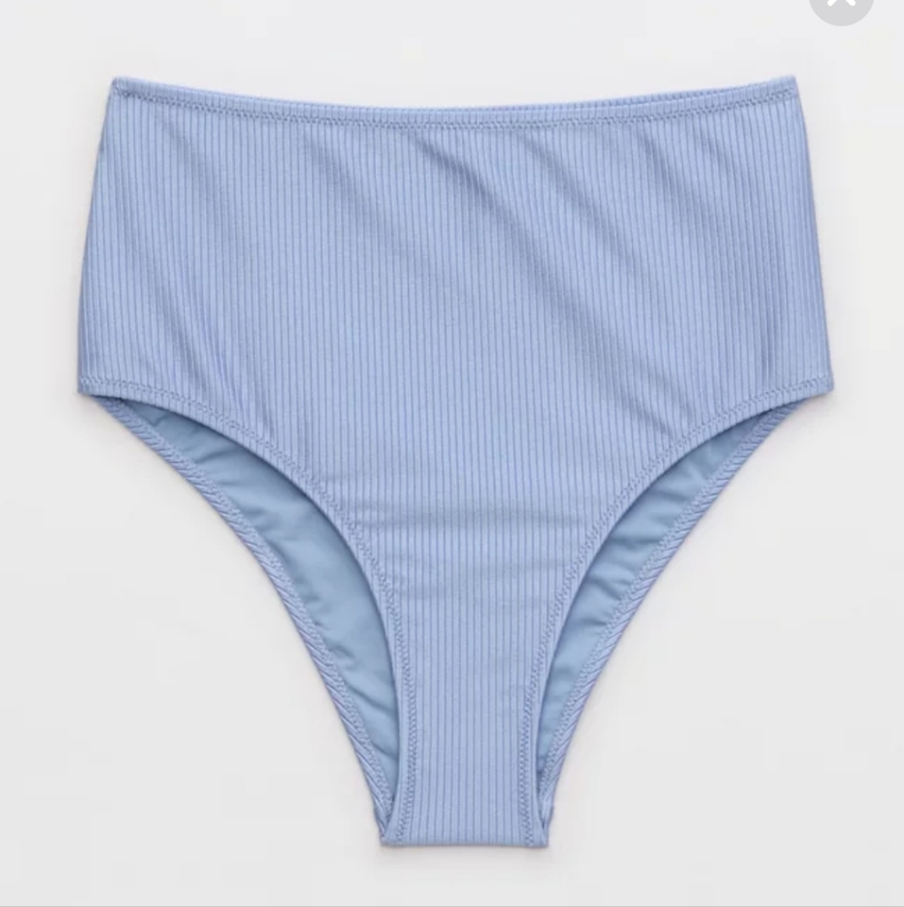 NWT Aerie Shine Rib High Waisted Cheeky Bikini Bottom